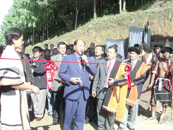 A proud moment for Nagaland and its Chief Minister: Seen here is Nagaland Chief Minister Neiphiu Rio, with other dignitaries at the inauguration of the first Green Model Village in the country, Khonoma Village, Kohima on Tuesday. (MExPic)